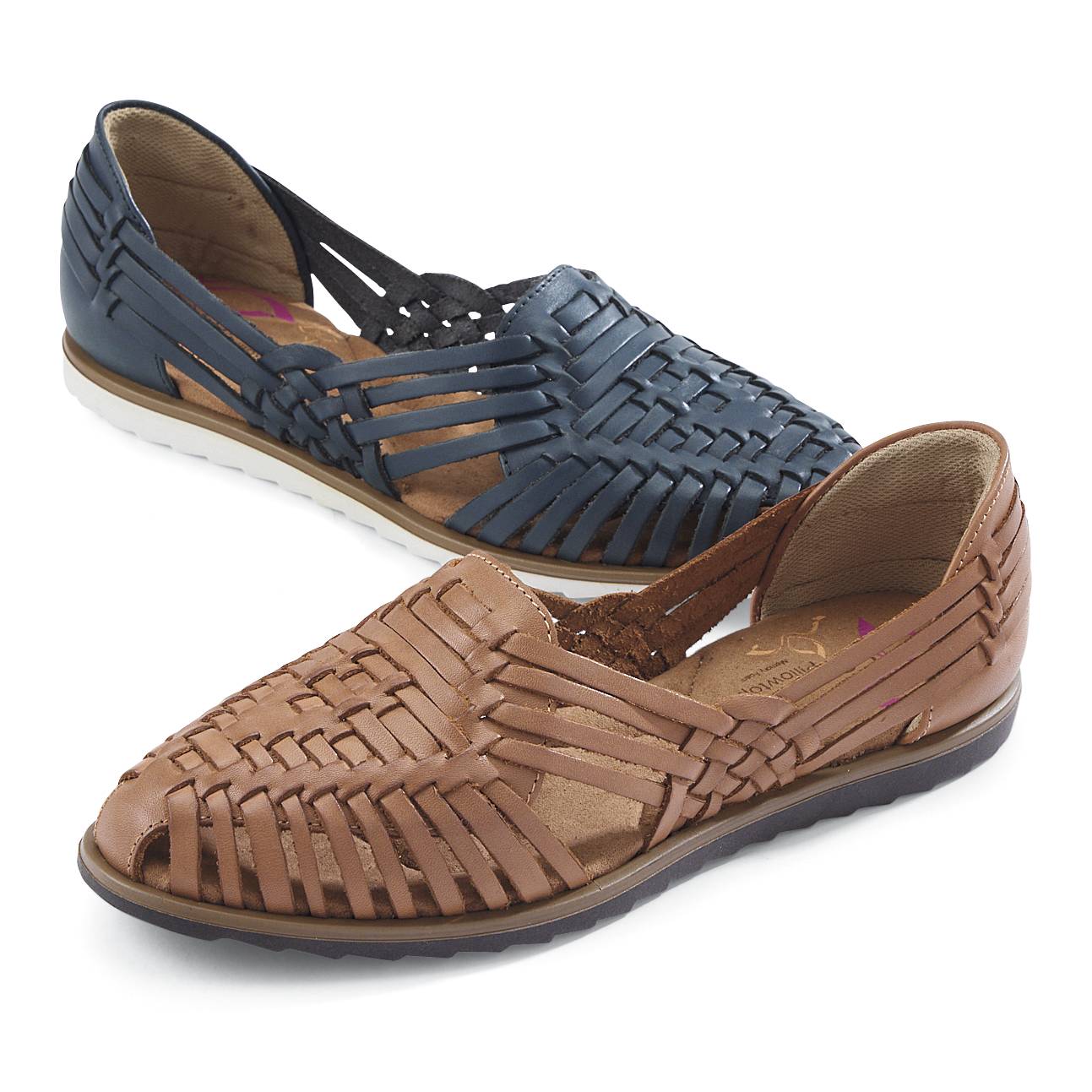 Comfortiva® Woven Leather Huarache, Pillowtop Footbed - Northstyle Catalog