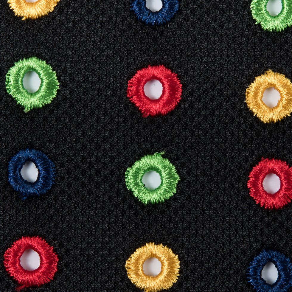 Italian Black/Multi-Colored Embroidered Spacer Mesh - Joann Fabrics