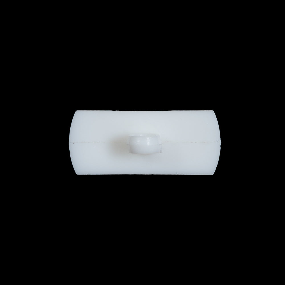 White Rectangular Shank Back Button - 0.5