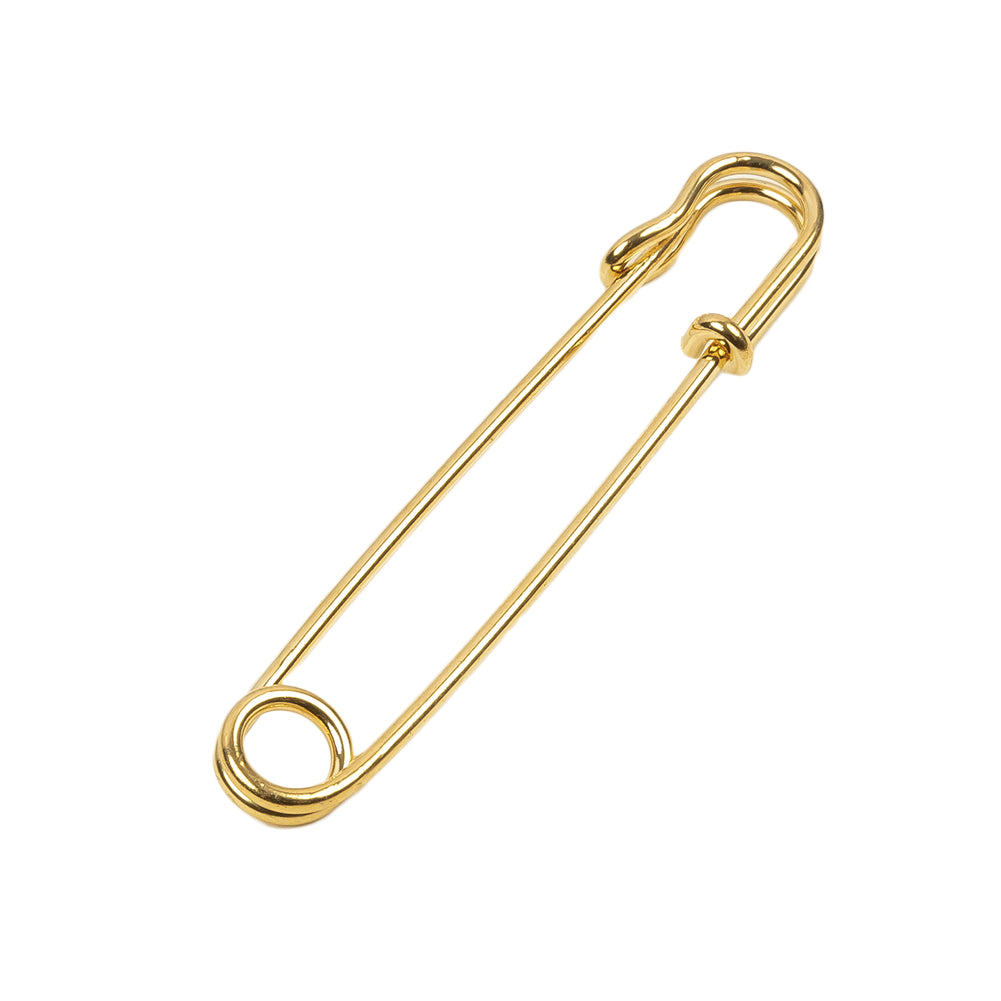 Vintage Czech Gold Decorative Safety Pin - 2.5