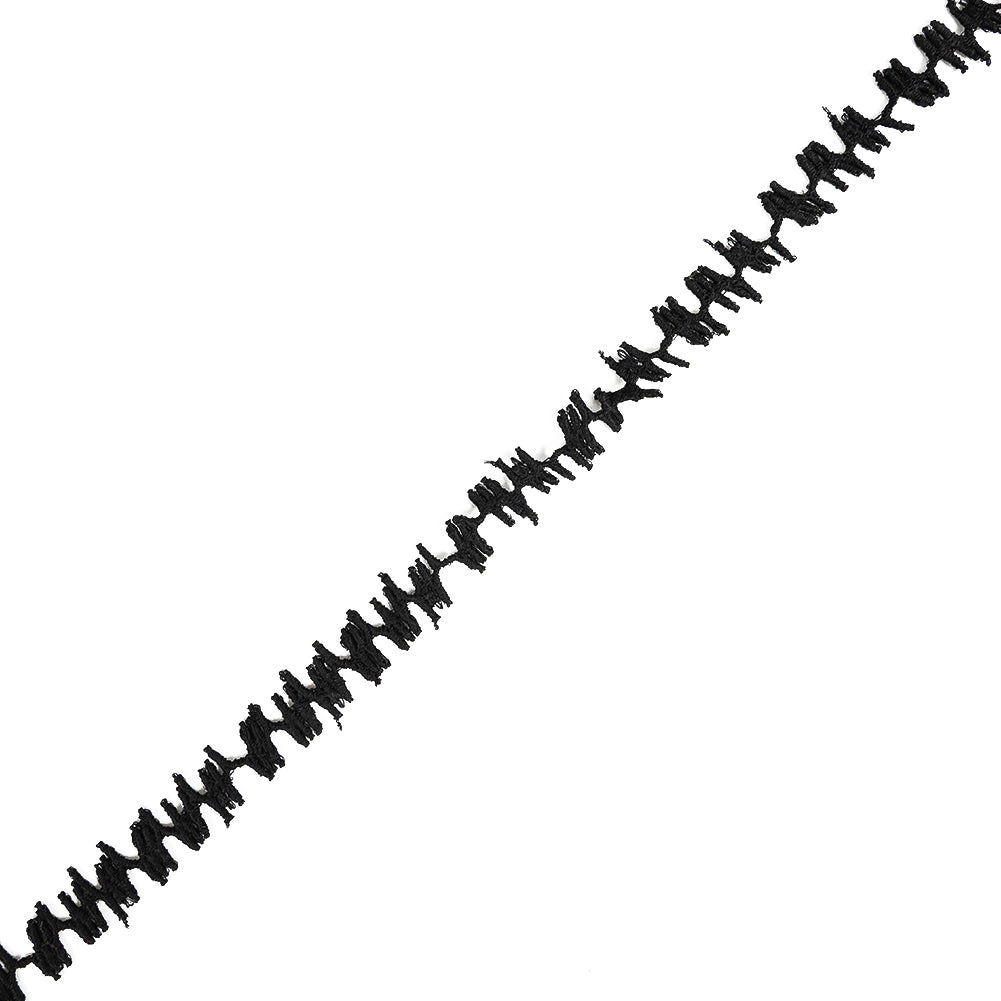 Black Heartbeat Schiffli Lace Trimming - 0.625