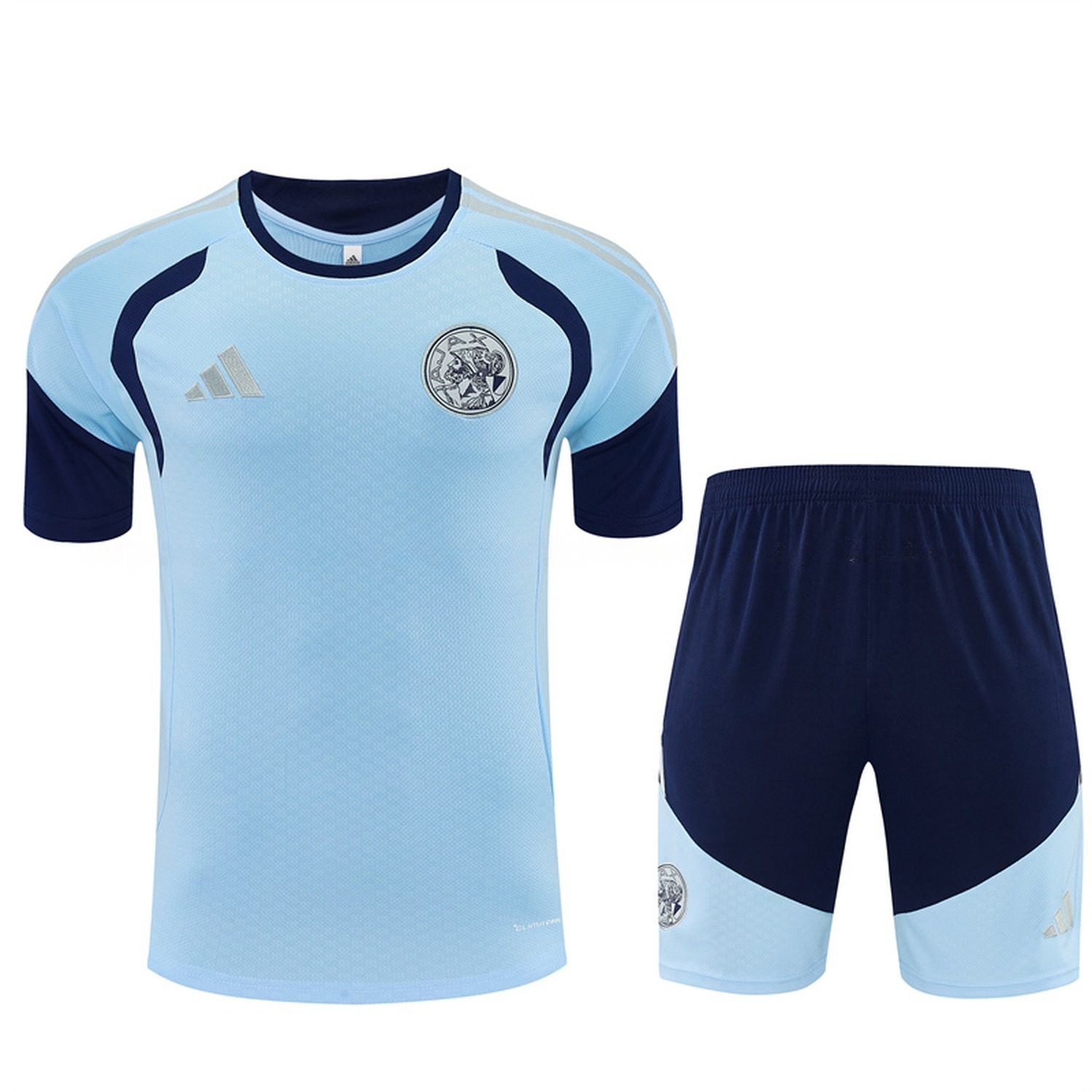 Ajax 26-27 Short-Sleeve Training Set - Light Blue Top & Deep Blue Shorts - UnitedFutballJersey
