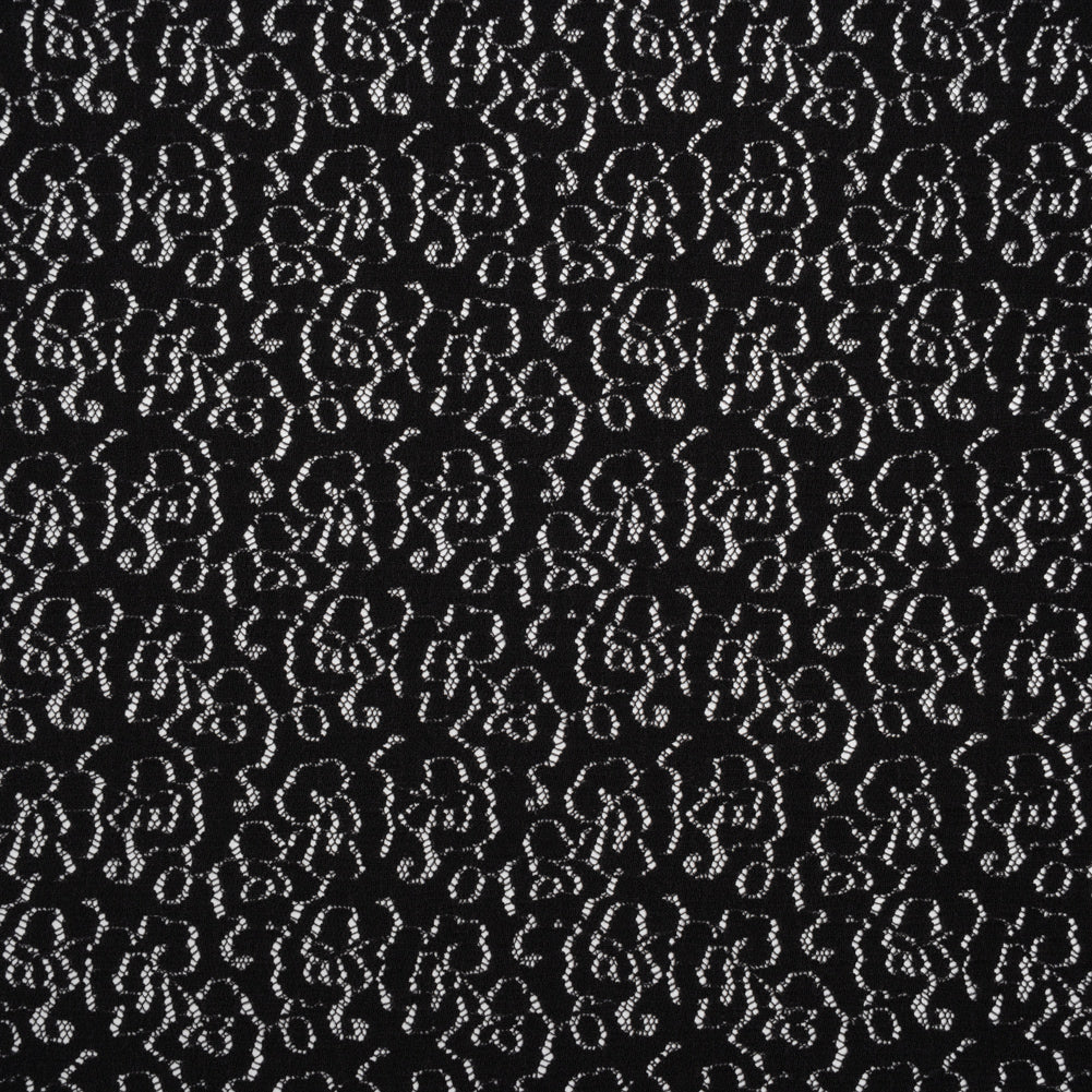 Stretch Raschel Lace - Black Dense Allover Floral - Joann Fabrics