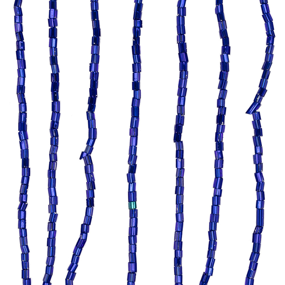 Blue Beaded Fringe on Braided Lip - 5
