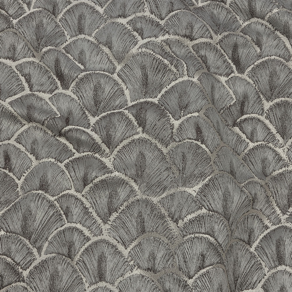 Drapery Jacquard - Grey Fan Scales - British Imported - Joann Fabrics