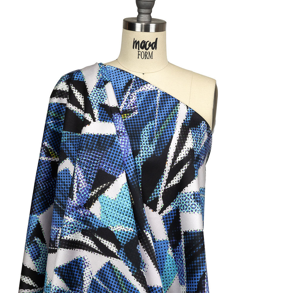 Stretch Cotton Sateen - Blue Abstract - Tangled Up in Blue Print - Mood Exclusive Indigo Collection - Joann Fabrics