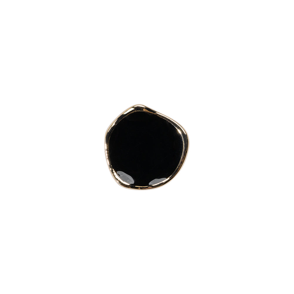 Organic Edge Enameled Shank Back Button - 18L/11.5mm - Gold and Black - Joann Fabrics