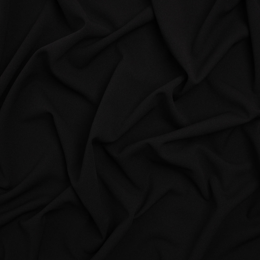 Stretch Polyester Crepe Double Knit - Black - Designer Deadstock - Joann Fabrics