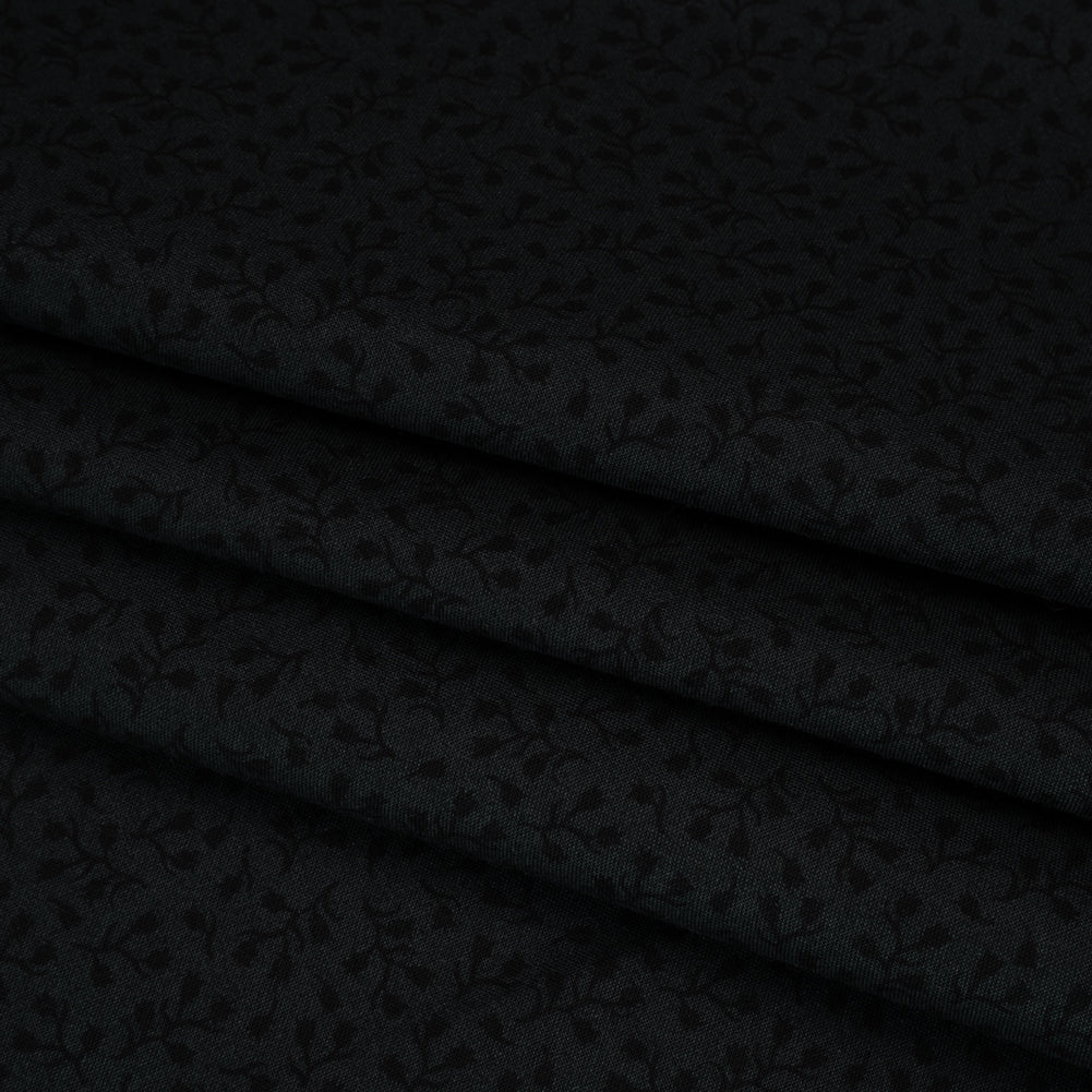 Printed Quilting Cotton by Patrick Lose for Northcott - Black on Black Baby's Breath Floral - Basically Black & White Collection - Joann Fabrics