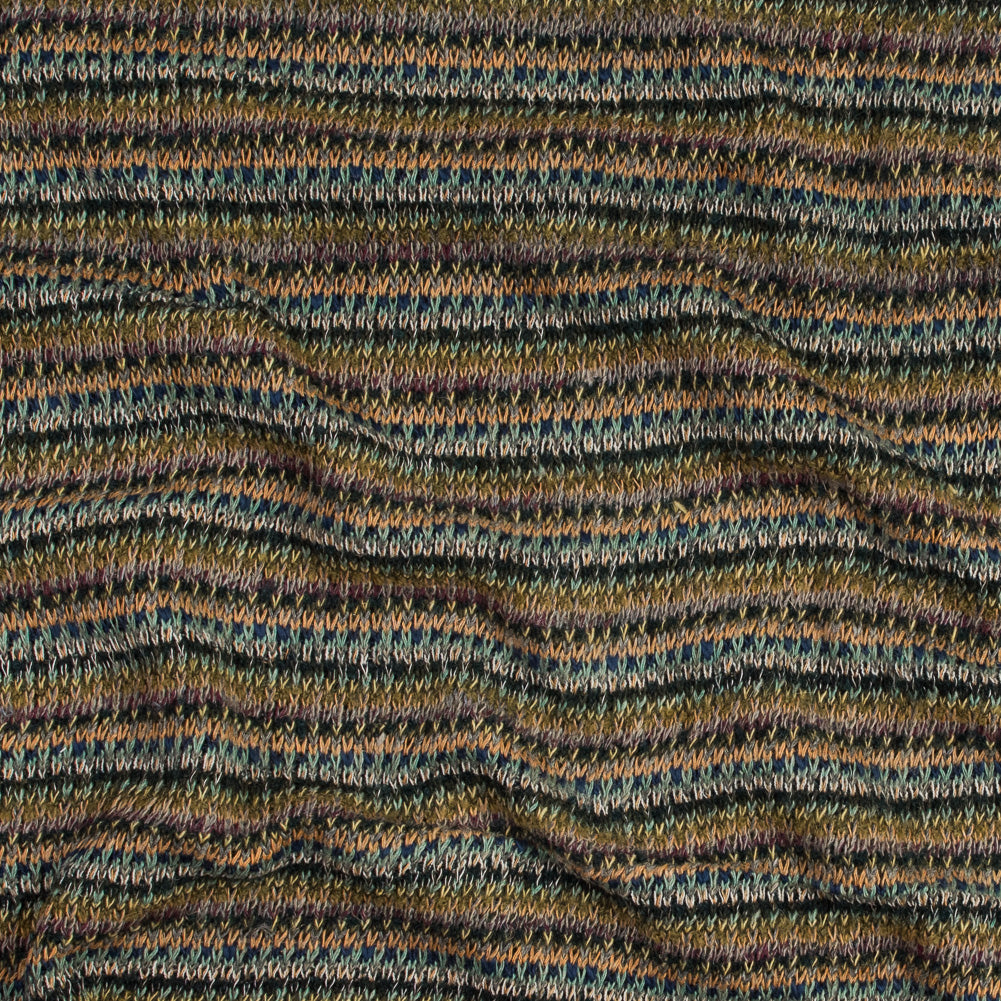 Italian Olive and Forest Green Striped Blended Wool Knit - Joann Fabrics