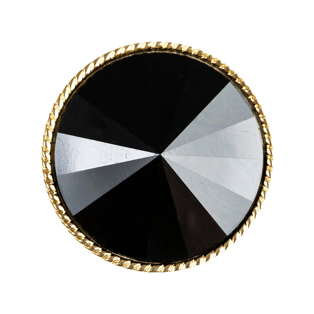Black and Gold 2-Piece Cone-Shaped Shank Back Button - 45L/29mm - Joann Fabrics