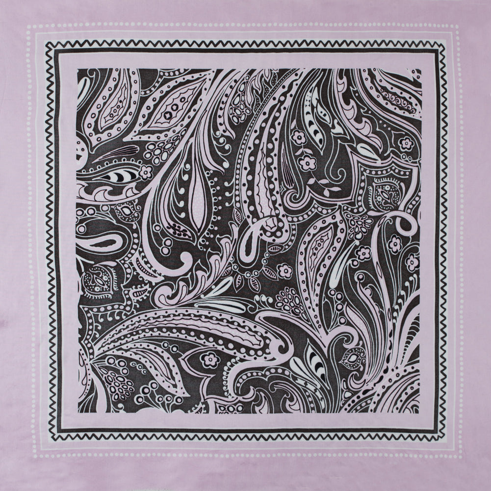 Lilac and Brown Paisley Border Printed Panel - Joann Fabrics