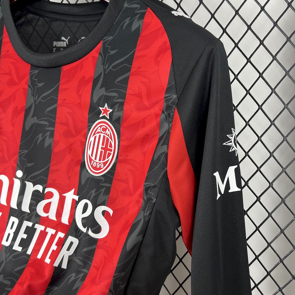 2025/2026 AC Milan Long Sleeves Home Football Jersey 1:1 Thai quality