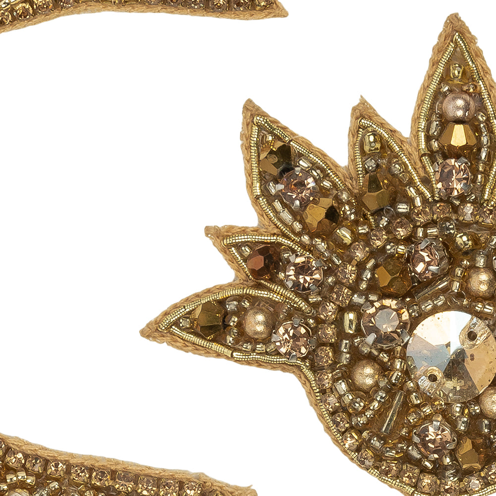 Gold Sun and Crescent Moon Rhinestones and Glass Beaded Applique - Joann Fabrics