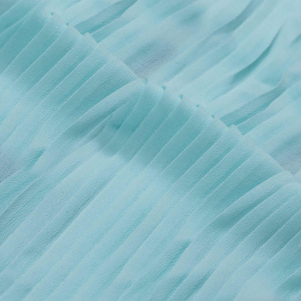 Accordion Pleated Chiffon - Aqua Blue - Etereo Collection - Joann Fabrics