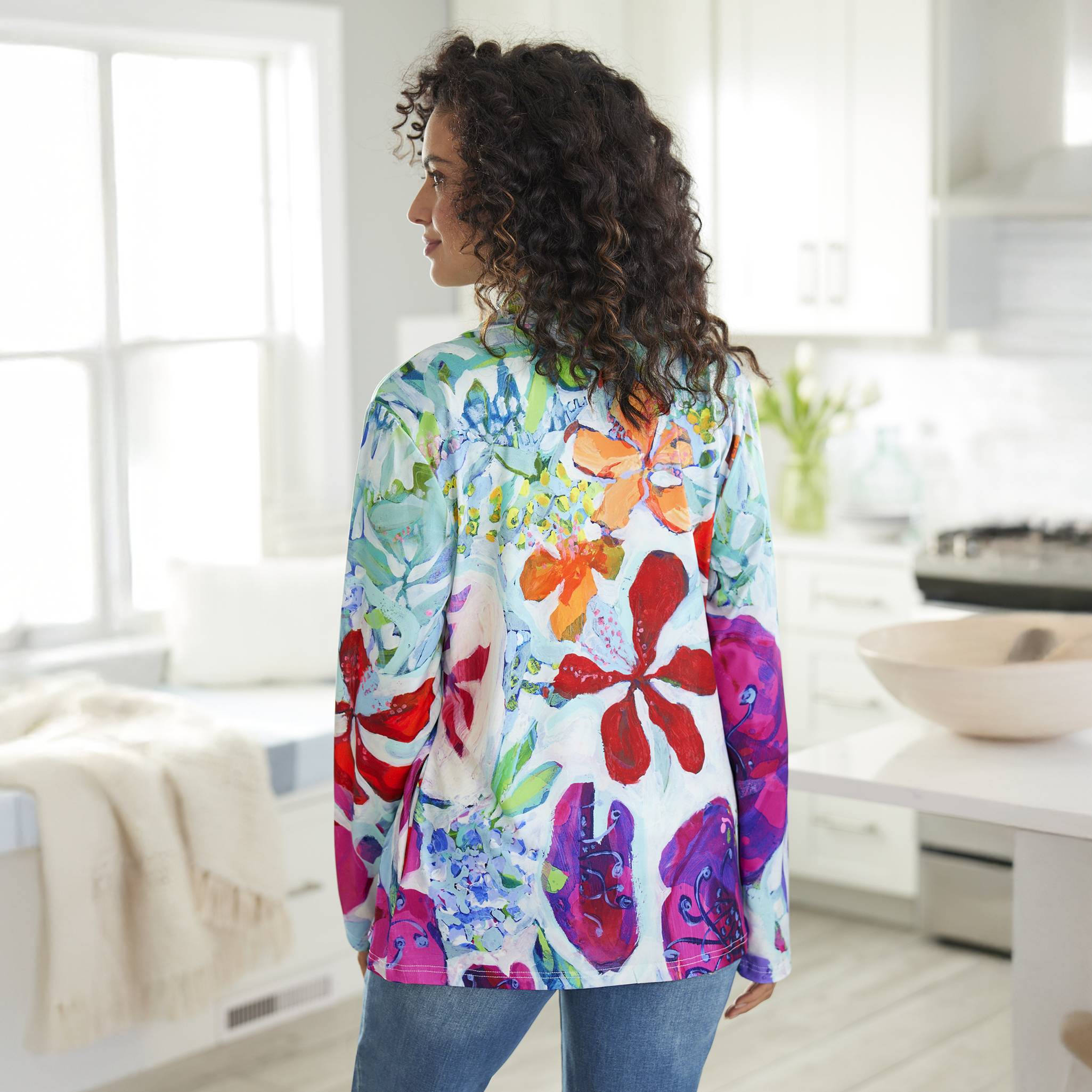 Claire Desjardins Wearable Art Silky Knit Jacket, Pockets - Northstyle Catalog