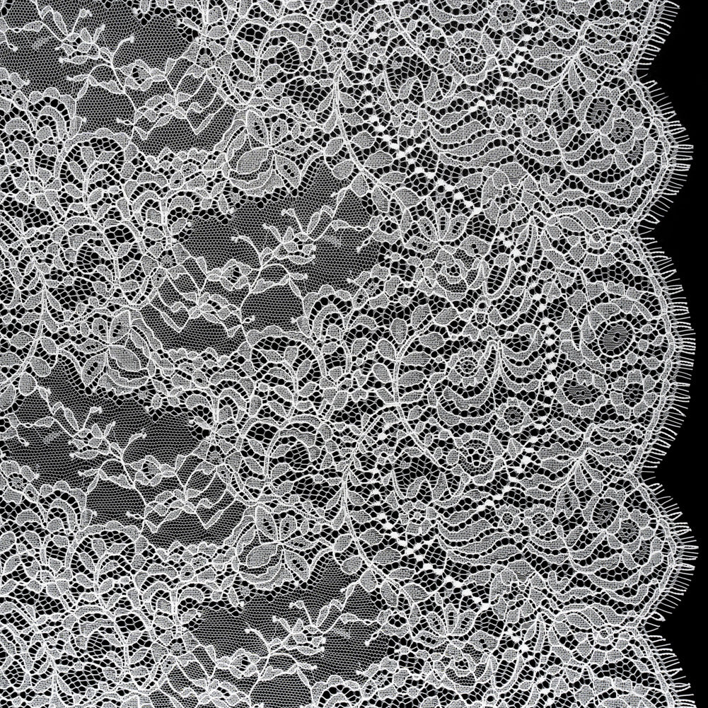 Chantilly Lace Panel with Scalloped Finished Edges - Ivory Flowers and Leaves - Joann Fabrics