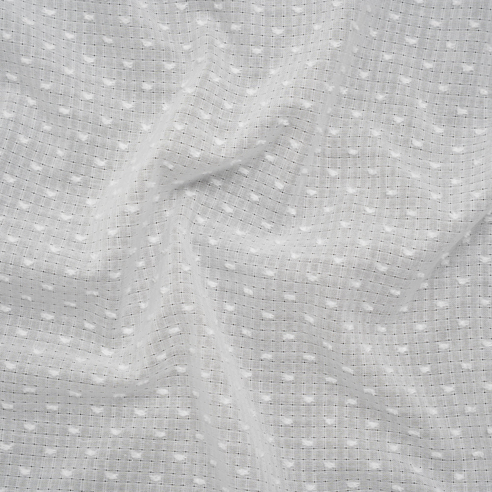 Swiss Dot Gridded Cotton Voile - White - Famous Australian Designer Deadstock - Joann Fabrics