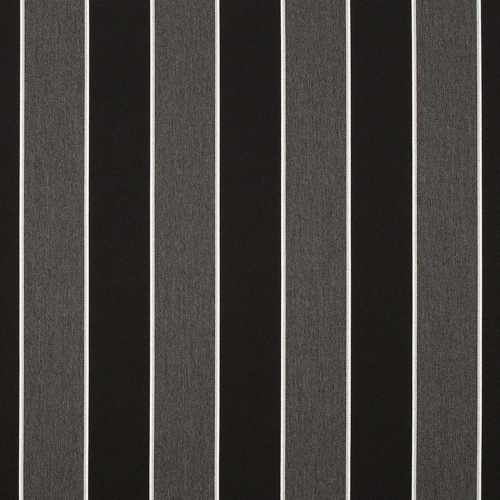 Peyton Upholstery Woven by Sunbrella - Granite Gray and Black Awning Stripes - Joann Fabrics