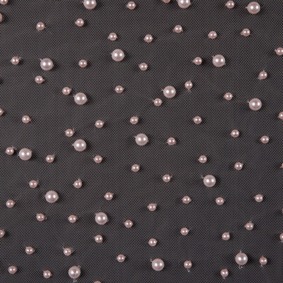 Mesh Lace with Pearl Beads - Cradle Pink - Joann Fabrics