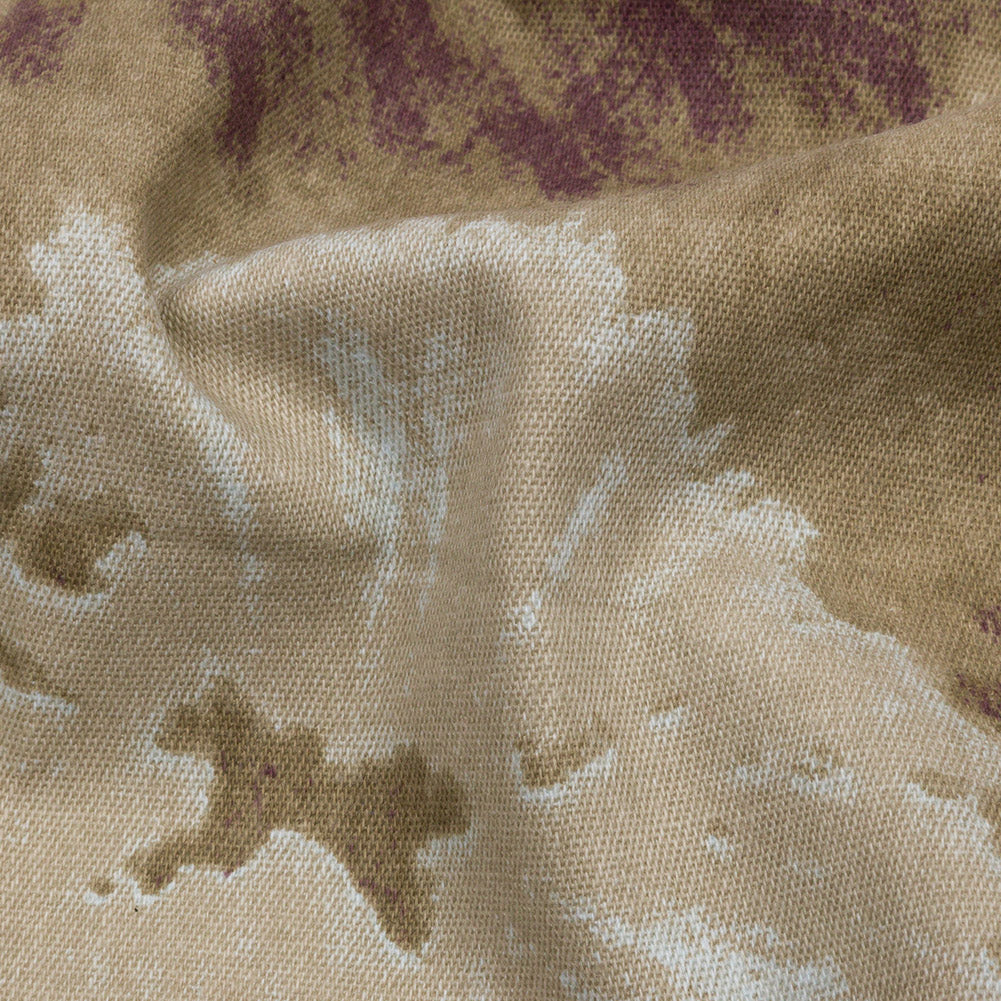 Beige, Taupe and Burgundy Tie Dye Stretch Cotton Canvas - Joann Fabrics