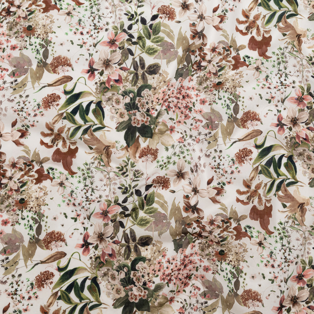 Cotton Voile - White Floral - Botanical Perpetuity Print - Mood Exclusive Serengeti Collection - Joann Fabrics