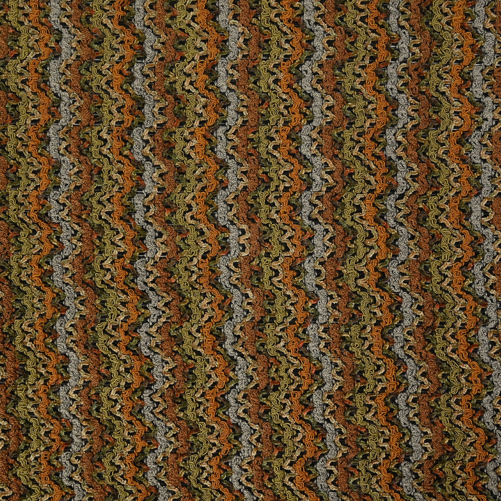 Avocado, Mustard and Steel Blue Textured Loosely Woven Novelty - Joann Fabrics