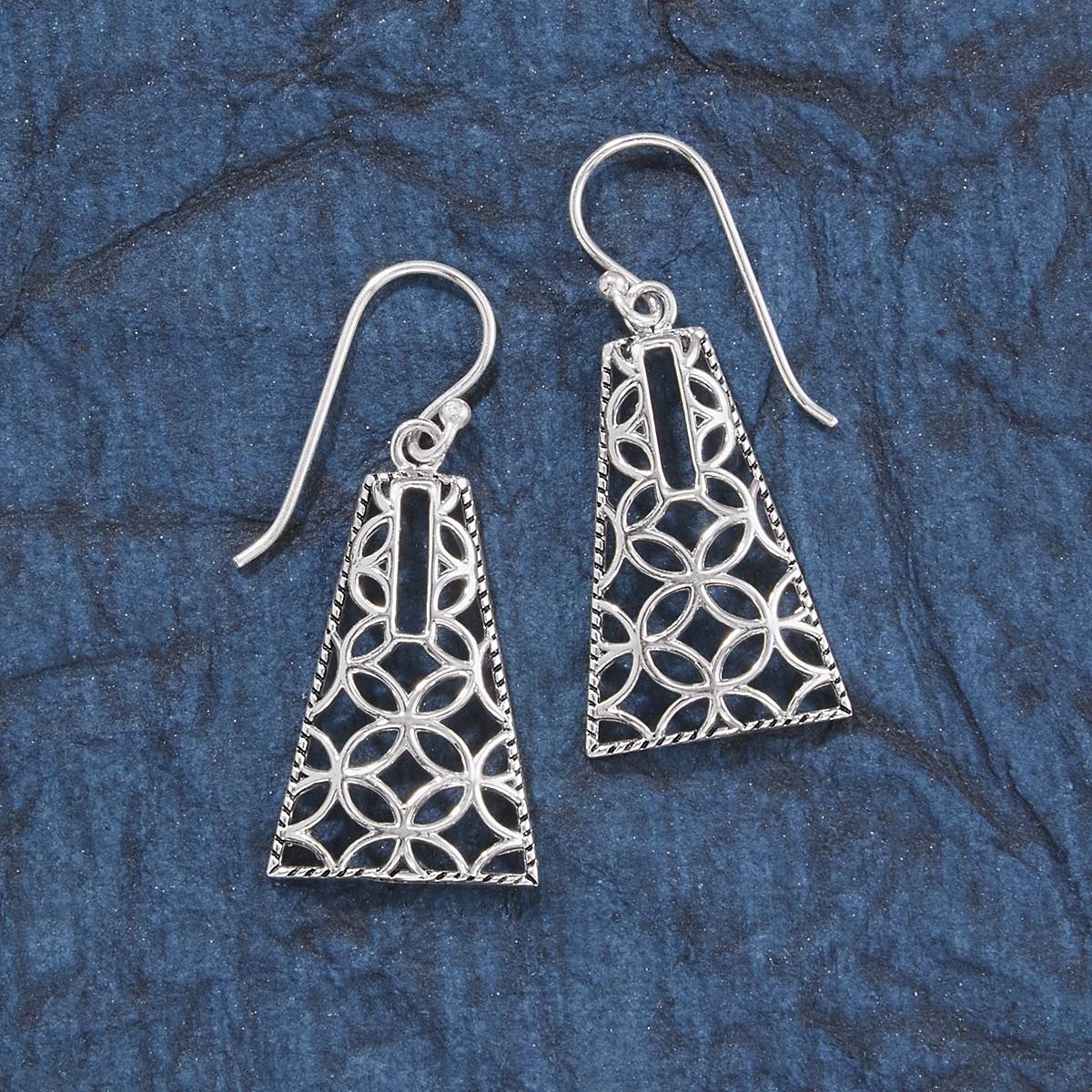 Sterling Lattice Earrings, French Hooks - Northstyle Catalog