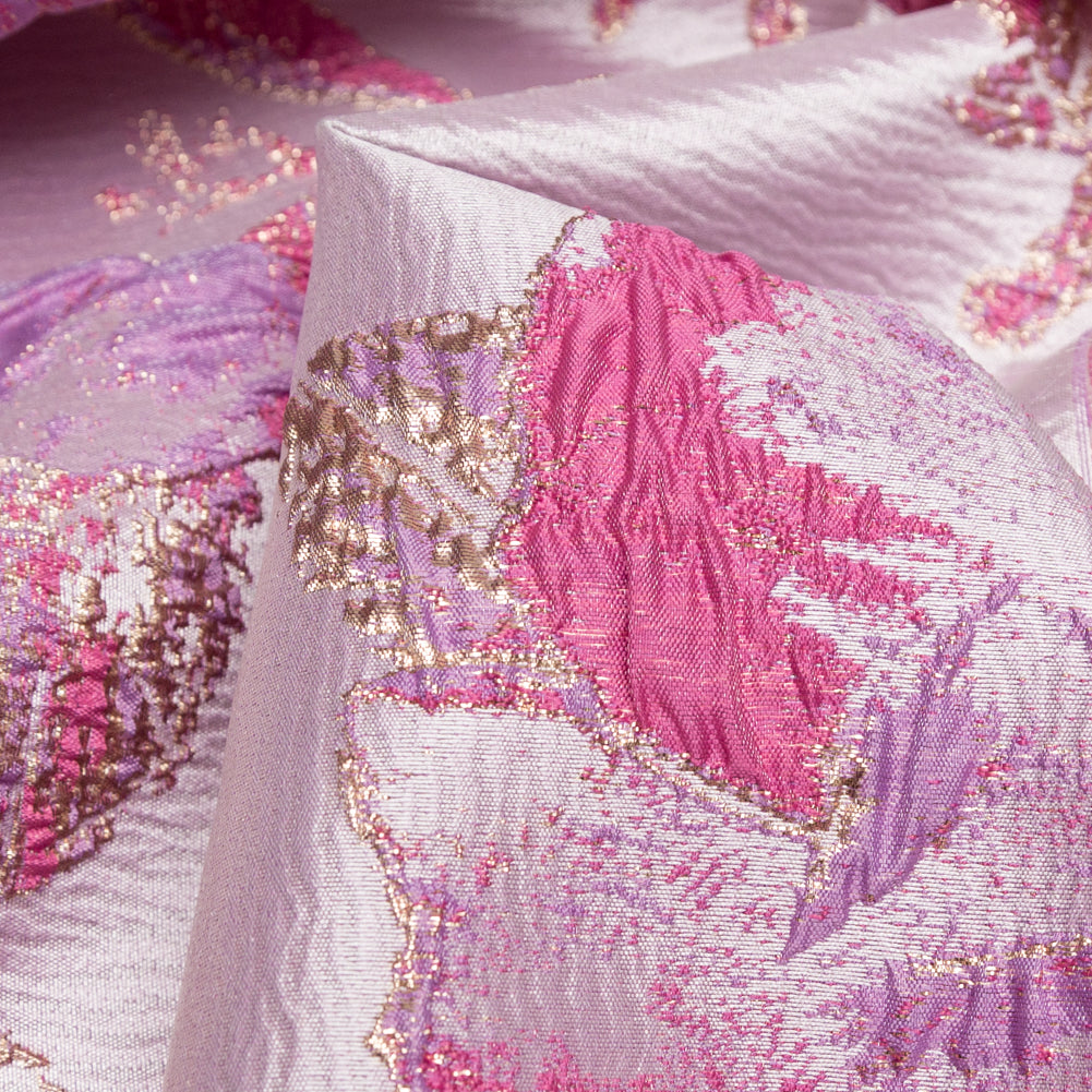 Floral Metallic Brocade - Bright Gold, Lavender and Fuchsia Pink - Joann Fabrics