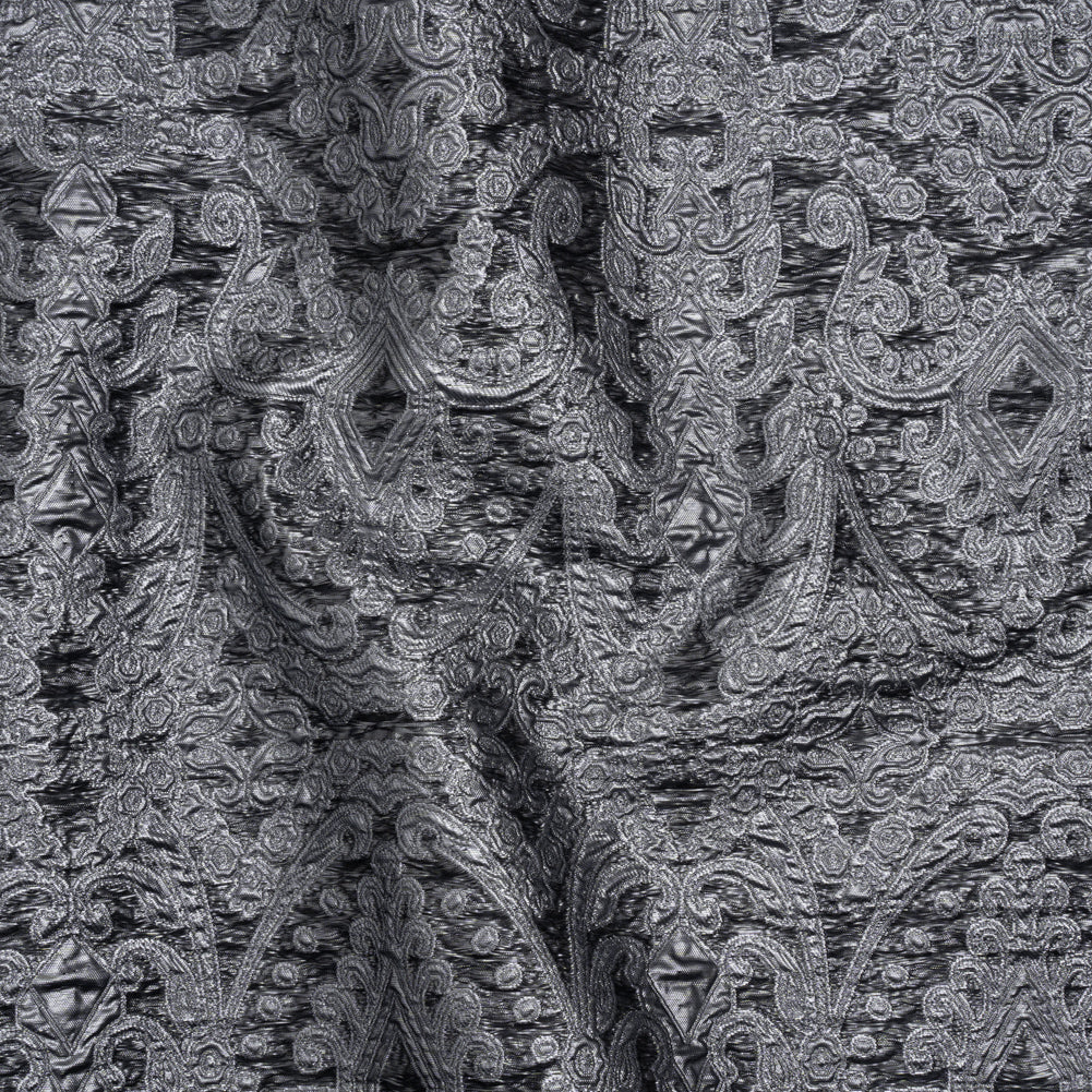 Metallic Luxury Brocade - Bright Silver Fancy Chandeliers - Joann Fabrics