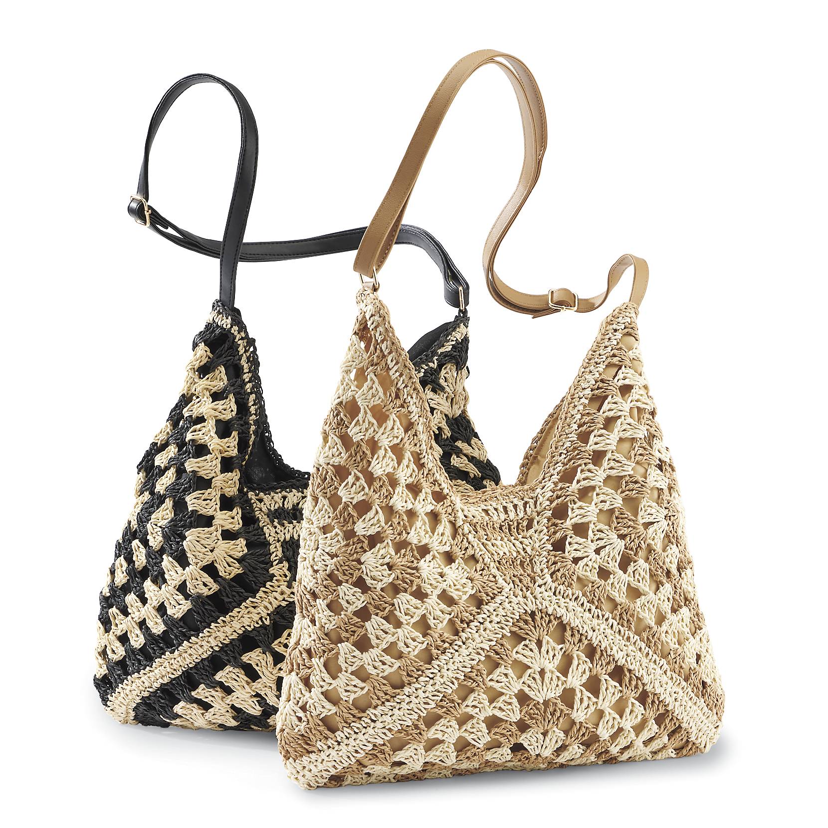 Two-Tone Straw Bag, Magnetic Snap Closure, Interior Pocket - Northstyle Catalog