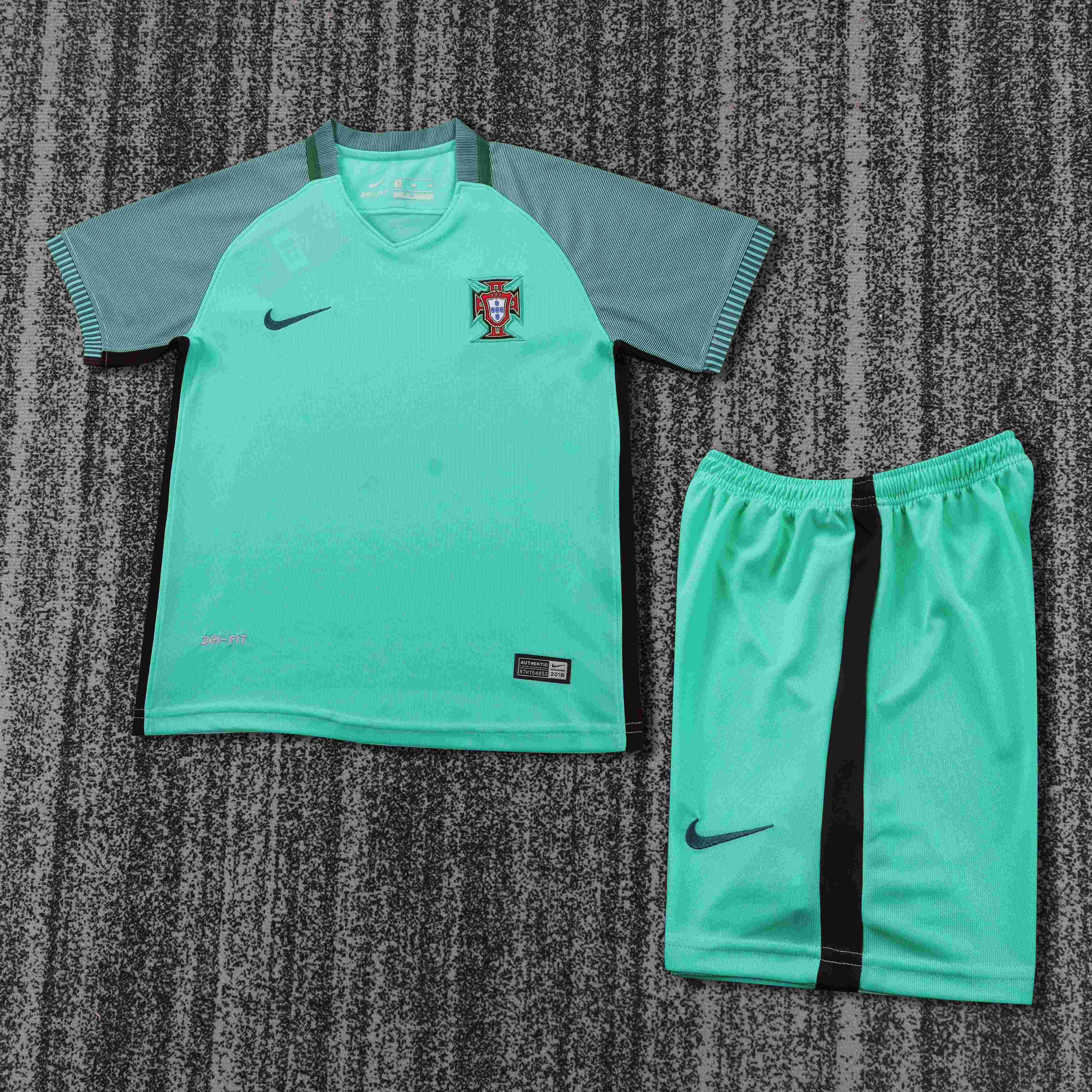 2016 Retro Portugal Away Football Shirt 1:1 Thai Quality Kids Size