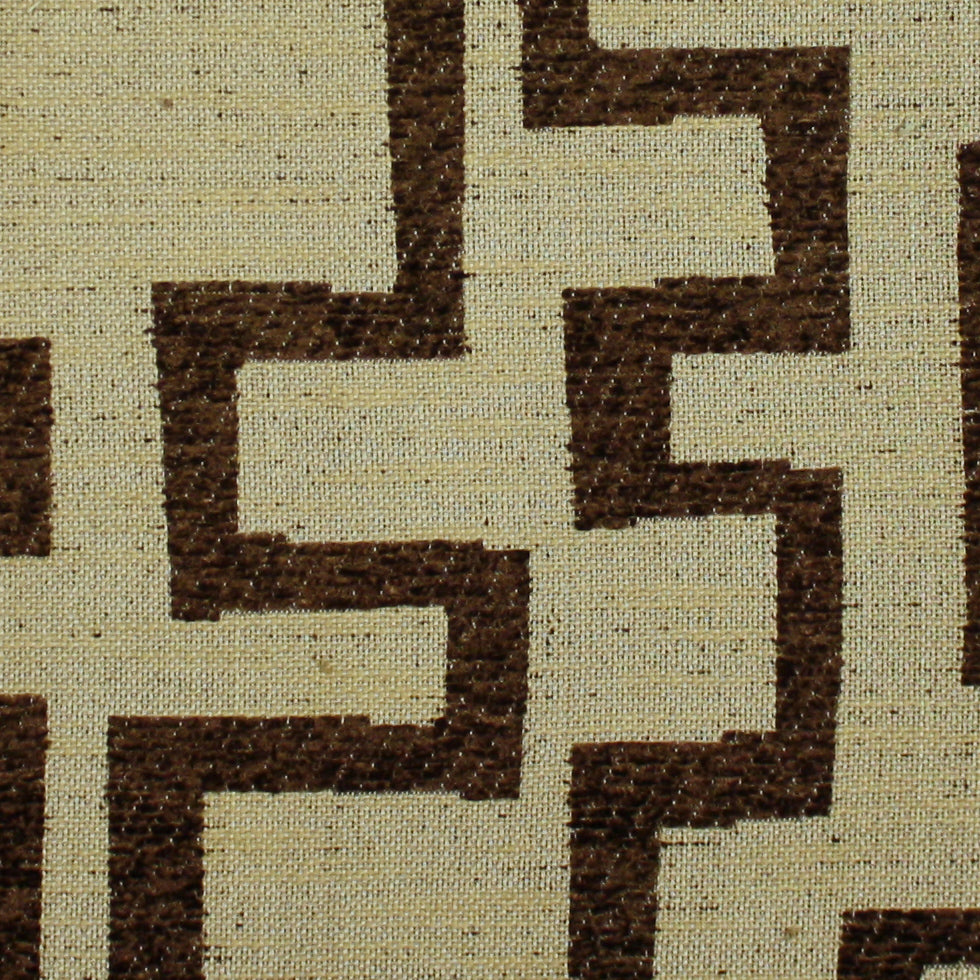 Chocolate/Beige Geometric Chenille - Joann Fabrics