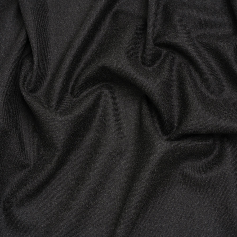 Brushed Virgin Wool Twill Made in Italy - Heathered Anthracite Gray - Joann Fabrics