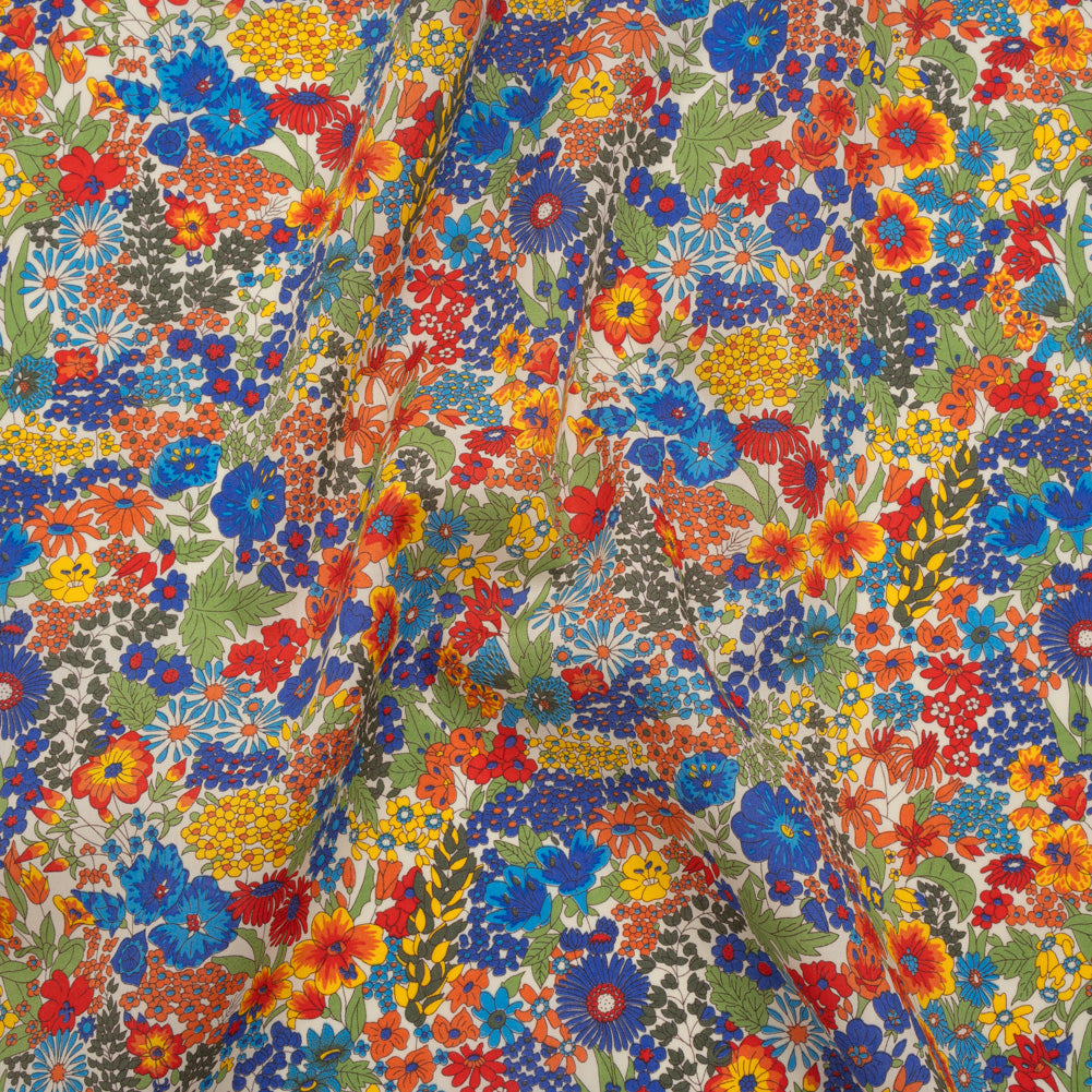 Liberty Fabrics Tana Lawn® - Margaret Annie Multi Bright - Blue, Red and Green Hand Drawn Florals - Joann Fabrics