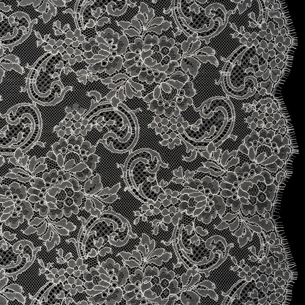 French Chantilly Lace with Scalloped Edges by Solstiss - Ivory Delicate Floral - Joann Fabrics