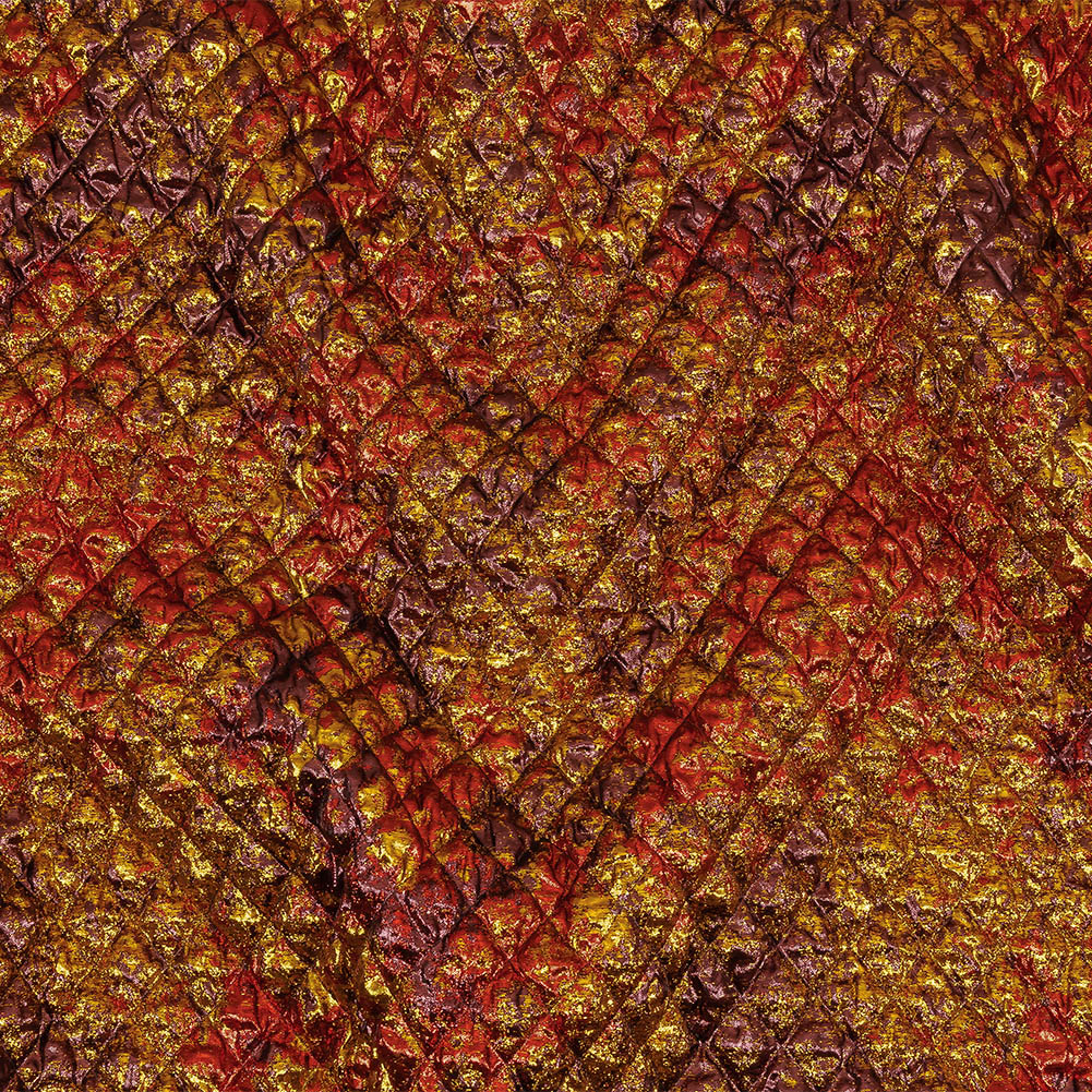 Metallic Red, Gold and Burgundy Diamond Quilted Luxury Brocade - Joann Fabrics