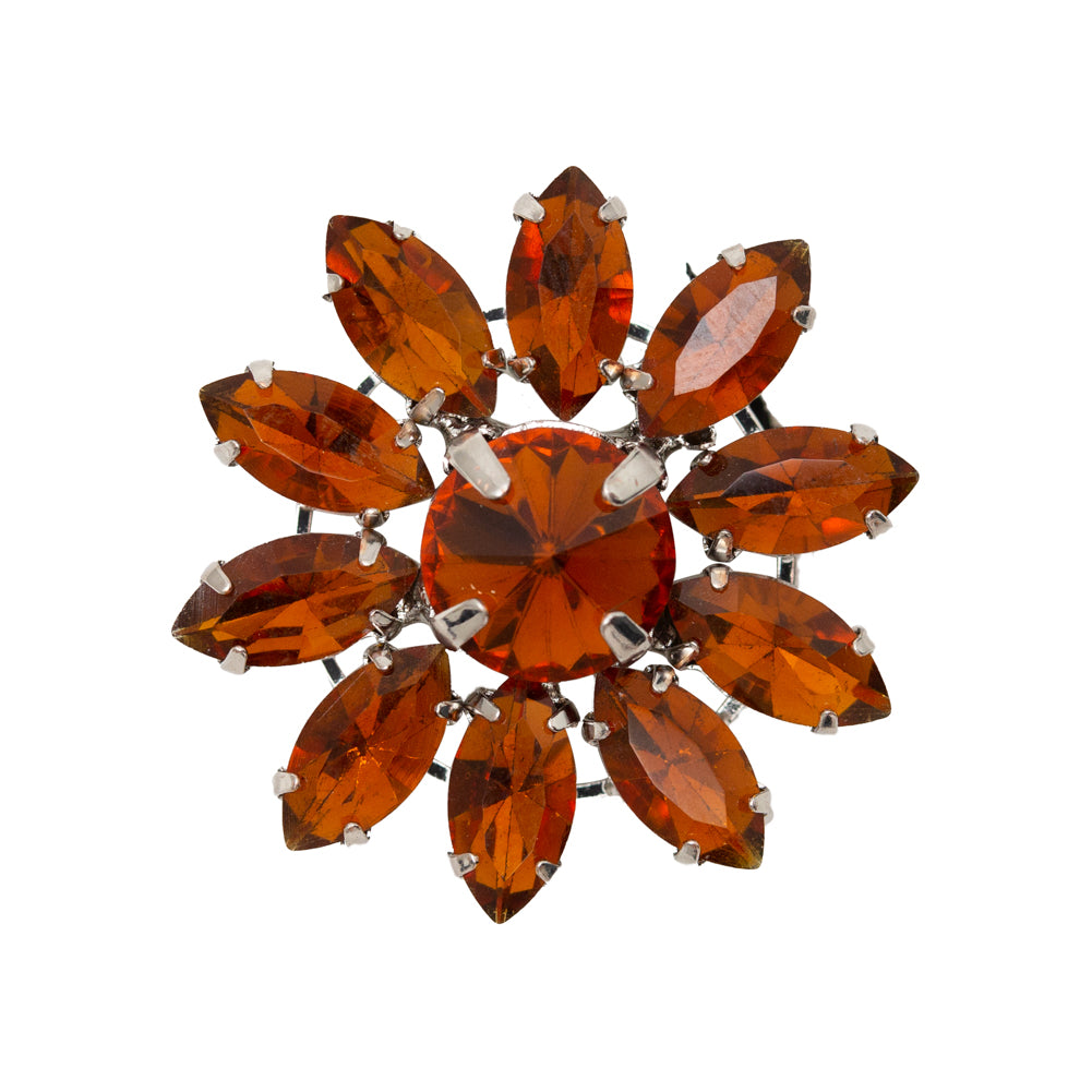 Italian Amber Rhinestone Flower Button - 42L/27mm - Joann Fabrics