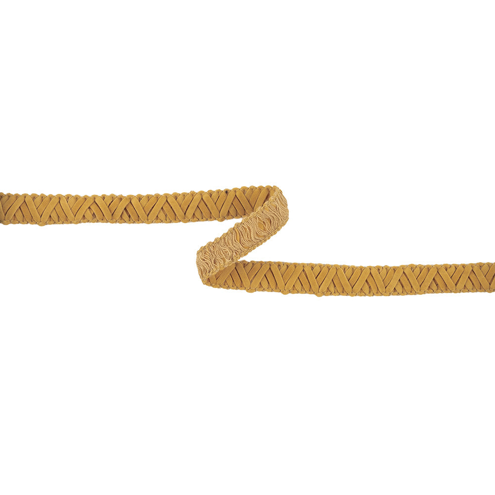 Tan Zig Zags Braided Faux Suede Trim - 0.625