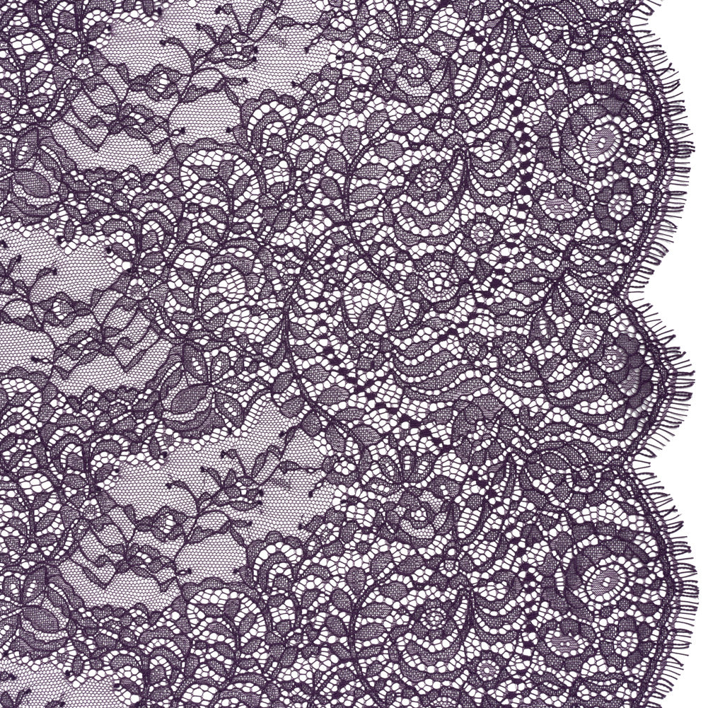 Chantilly Lace Panel with Scalloped Finished Edges - Counterculture Purple Flowers and Leaves - Joann Fabrics