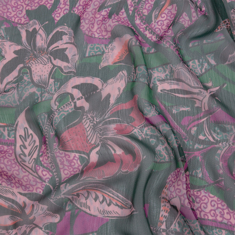 Mood Exclusive Jungle Jam Crinkled Polyester Chiffon - Joann Fabrics