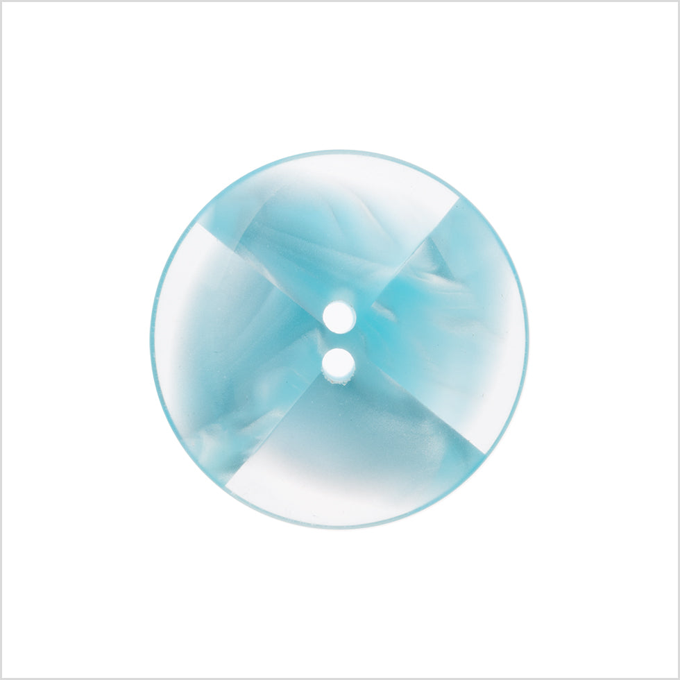 Plastic 2-Hole Button Made in Italy - 36L/23mm - Light Blue and Transparent Swirled Fan Blades - Joann Fabrics