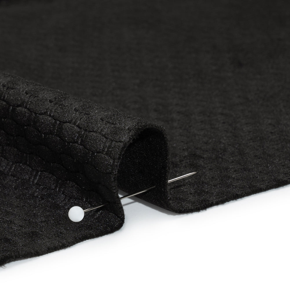 Embossed Polyester Velvet - Black Bead and Reel - Deadstock - Joann Fabrics