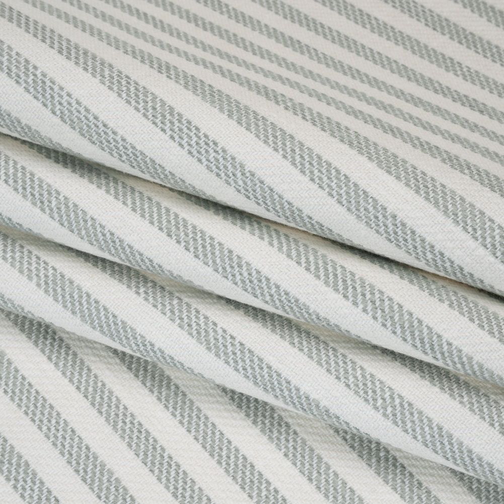 Polyester and Cotton Herringbone Twill - Seafoam Stripes - British Imported - Joann Fabrics