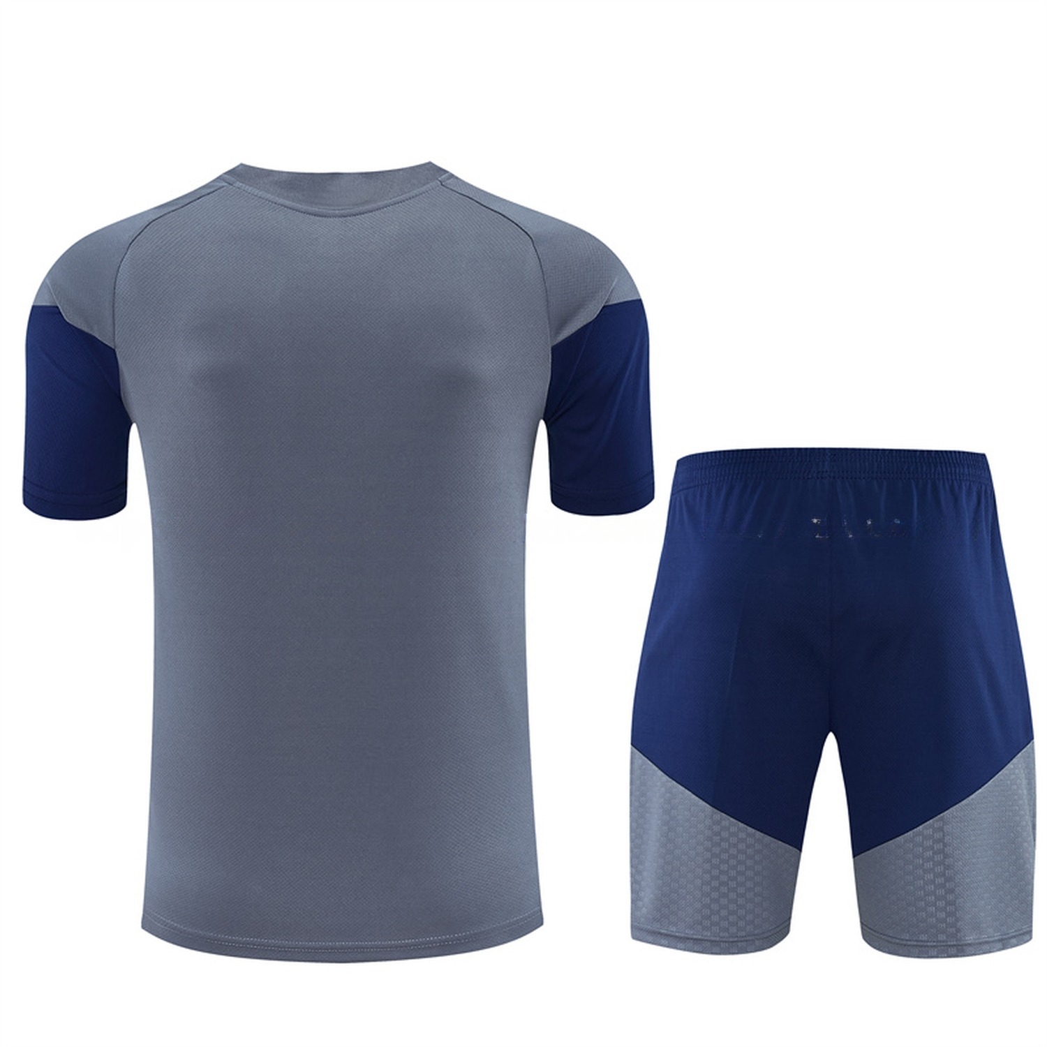 Bayern Munich 26-27 Kids Short-Sleeve Training Set - Grey Top & Deep Blue Shorts - UnitedFutballJersey