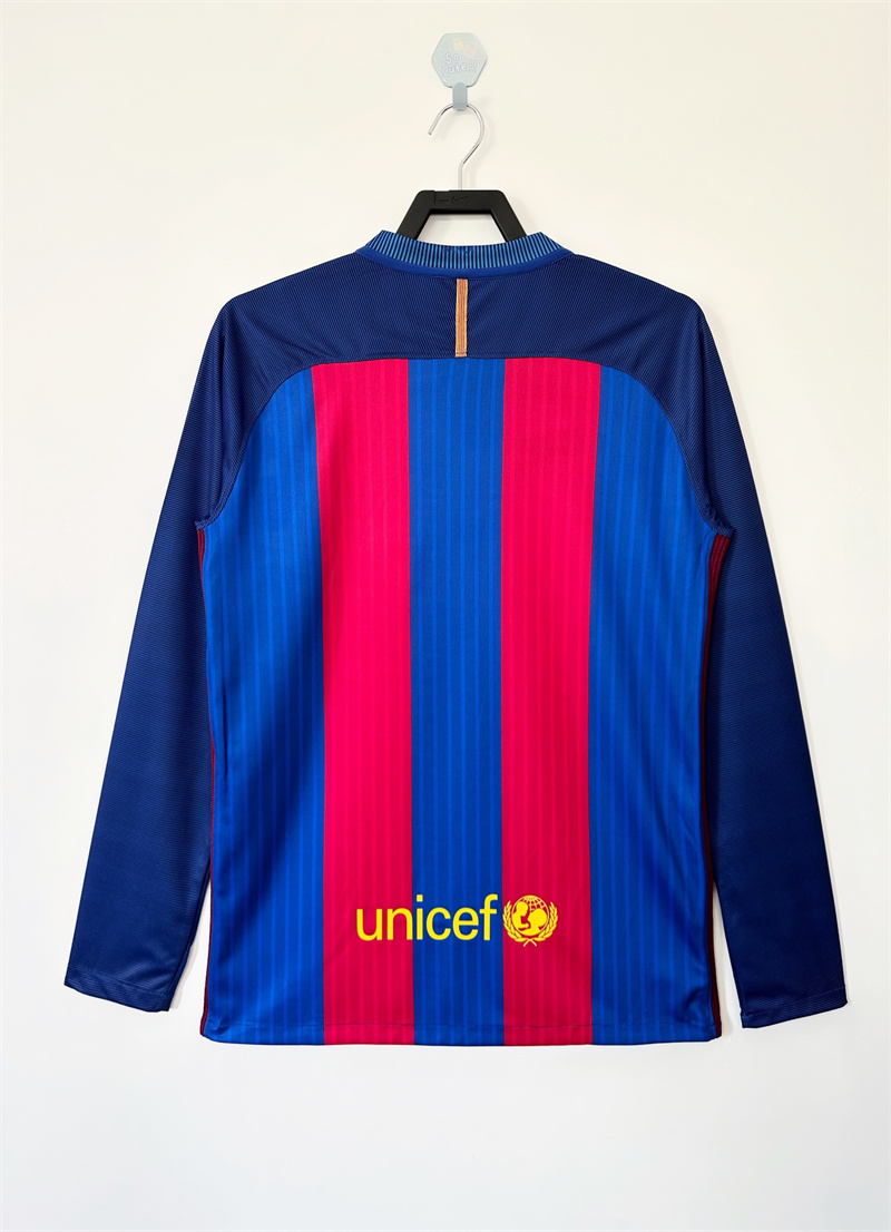 2016/2017 Retro Long Sleeve Barcelona Football Shirt Home 1:1 Thai Quality