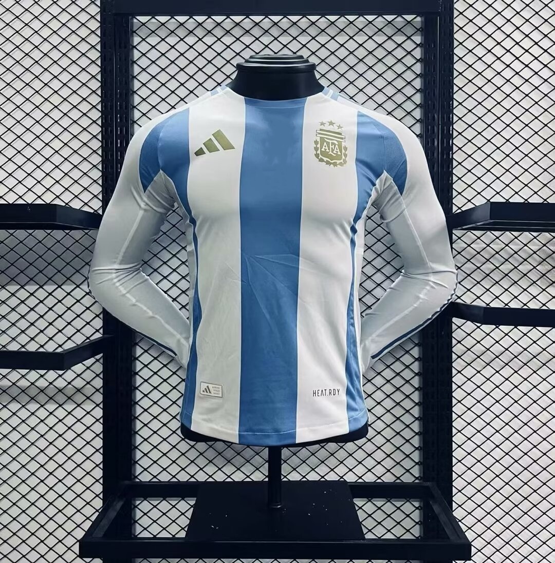 2024-2025 Player Version Argentina Home Long Sleeves Jersey