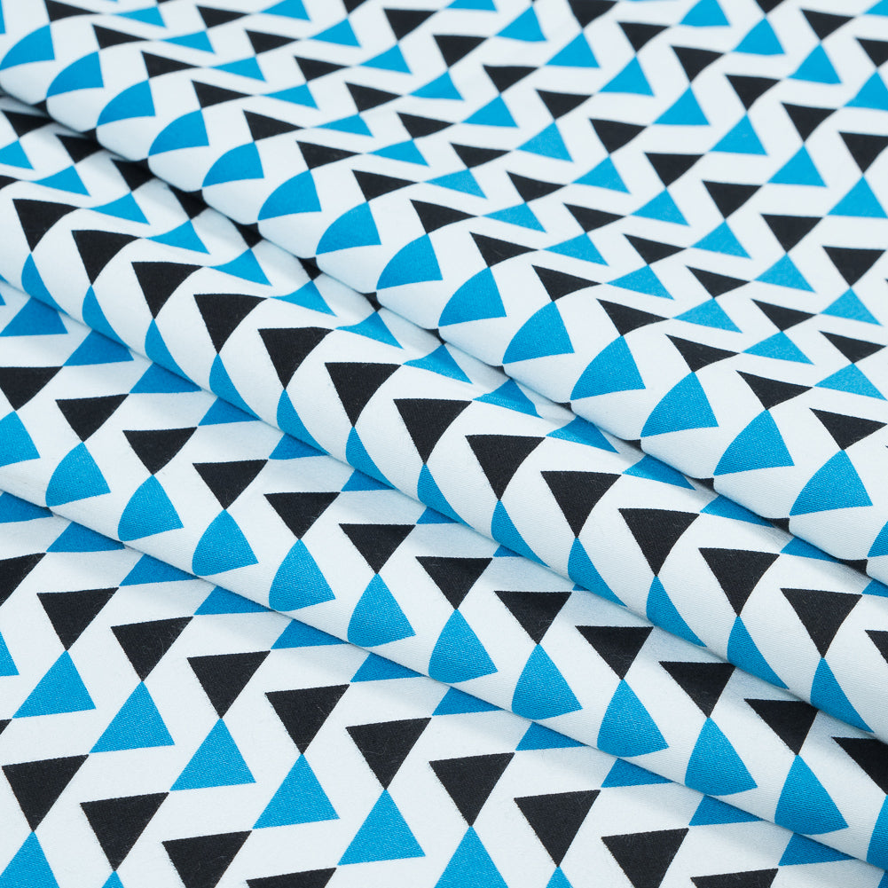 Blue Geometric Stretch Cotton Sateen - Joann Fabrics