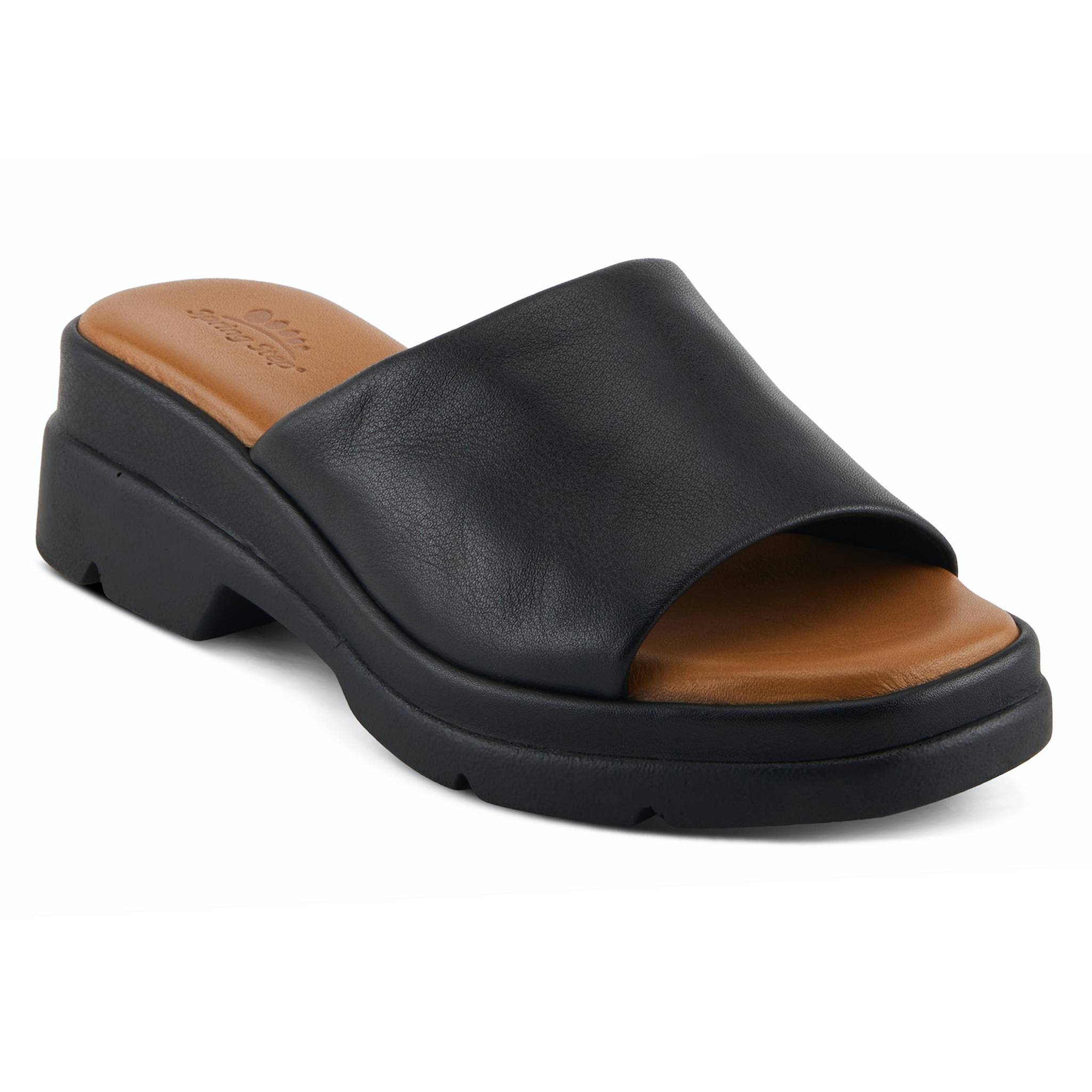 Spring Step® Soft Leather Slide Sandal, Memory Foam Insole - Northstyle Catalog