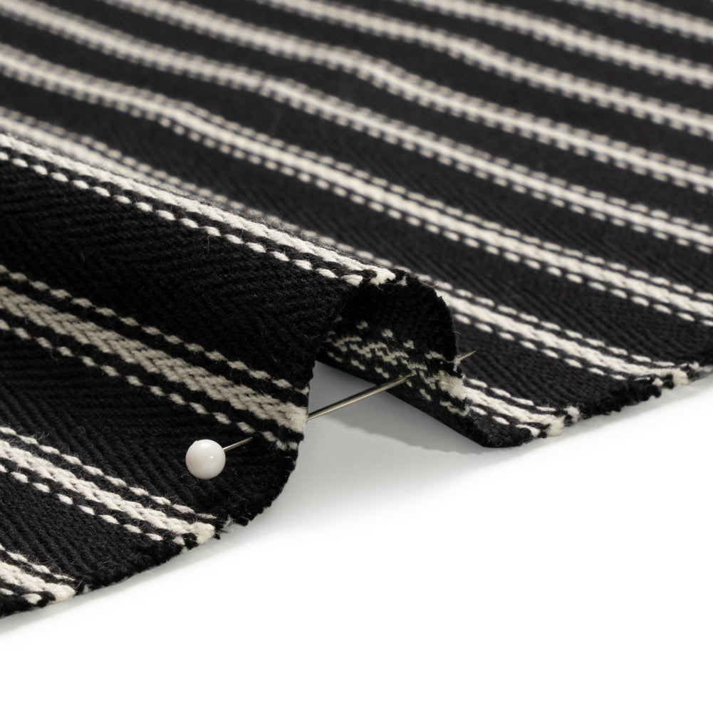 White on Black Ticking Stripes Cotton Herringbone Twill - Joann Fabrics